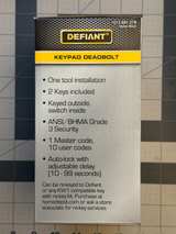 Defiant Keypad Deadbolt Matte Black - Image 2