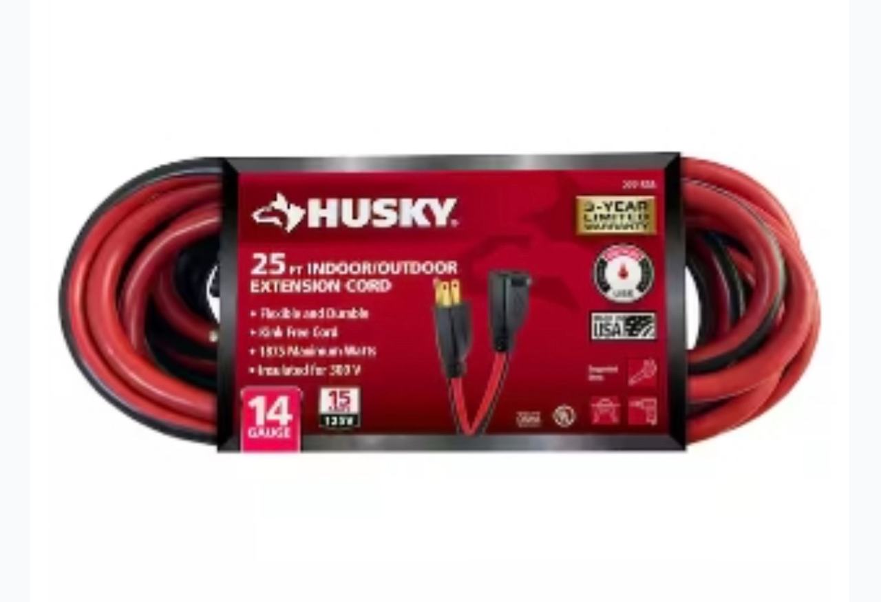 Husky 25 ft. 14/3 Indoor/Outdoor Extension Cord