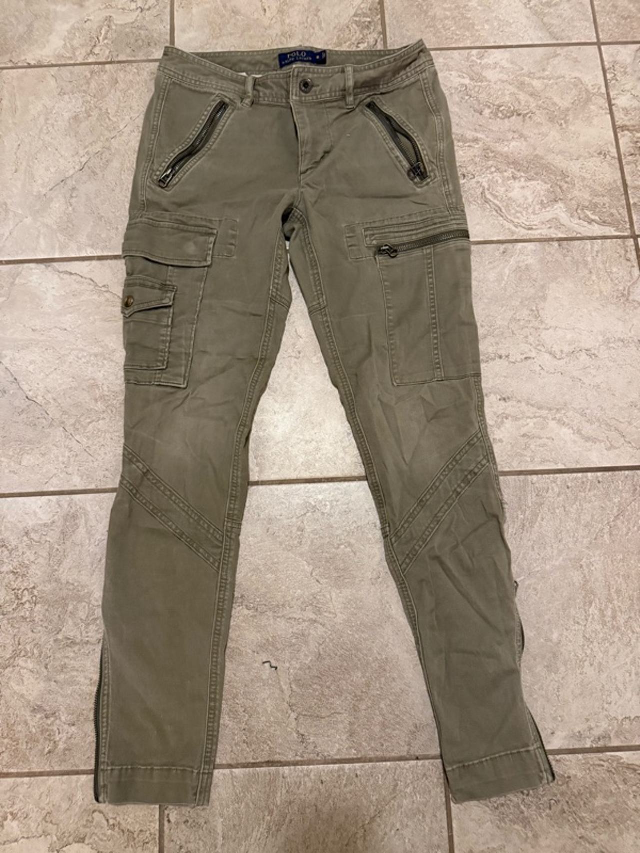 Polo Ralph Lauren Women's Olive Green Skinny Cargo Utility Pants