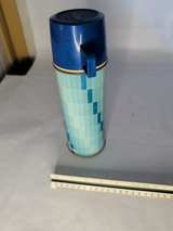 Vintage Thermos Blue Mosaic Vacuum Bottle - Image 3