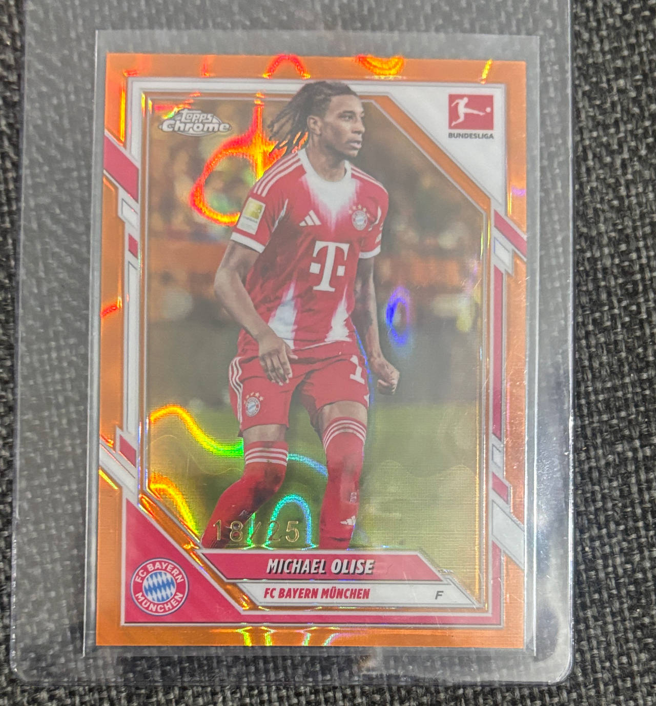 2024-25 Topps Chrome Bundesliga Michael Olise Orange Refractor /25 #18/25