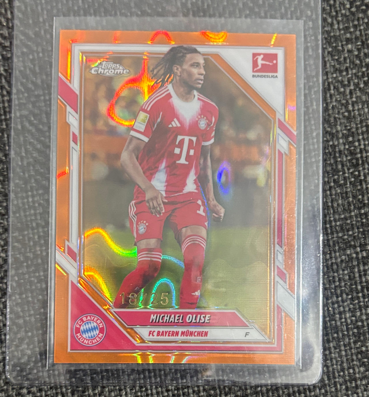 2024-25 Topps Chrome Bundesliga Michael Olise Orange Refractor /25 #18/25