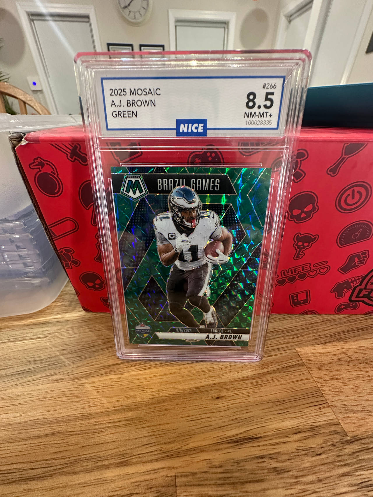 2025 Panini Mosaic A.J. Brown Green Brazil Games #266 NICE 8.5