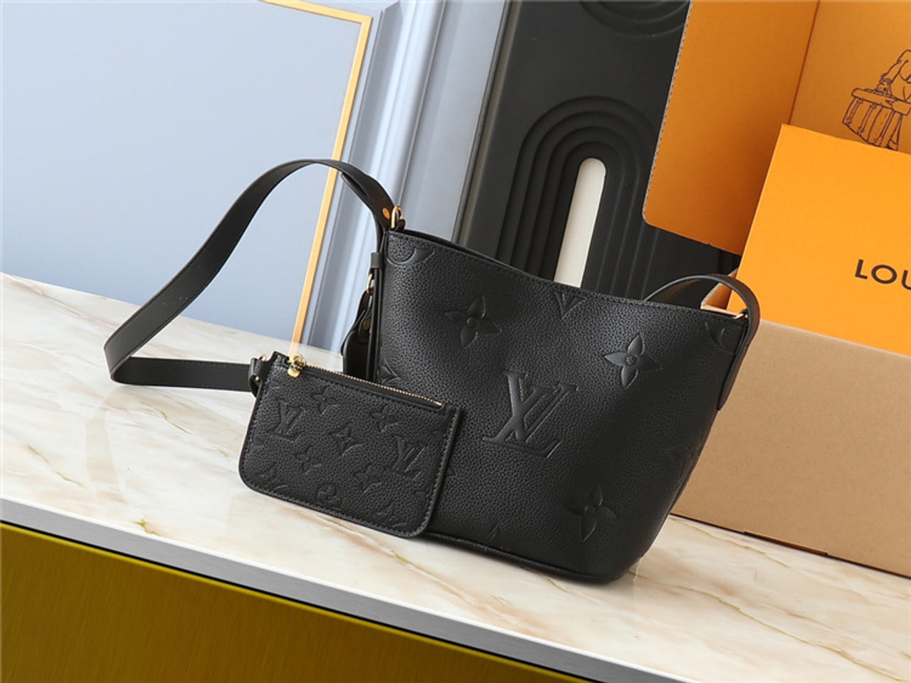 Louis Vuitton Low Key Shoulder Bag Monogram Empreinte Noir