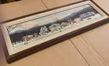 Norman Rockwell Main Street Stockbridge Framed Canvas Print Painting 1992 32”x11 - Image 2