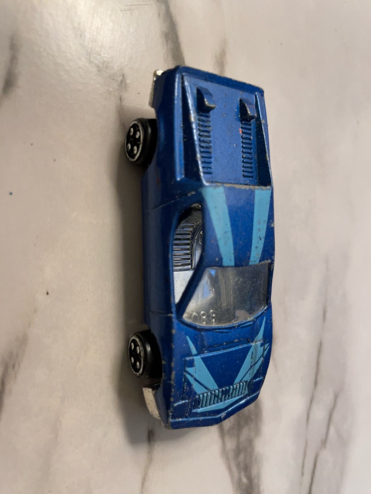 Vintage Die-Cast Ferrari Model Blue 1:64 Scale
