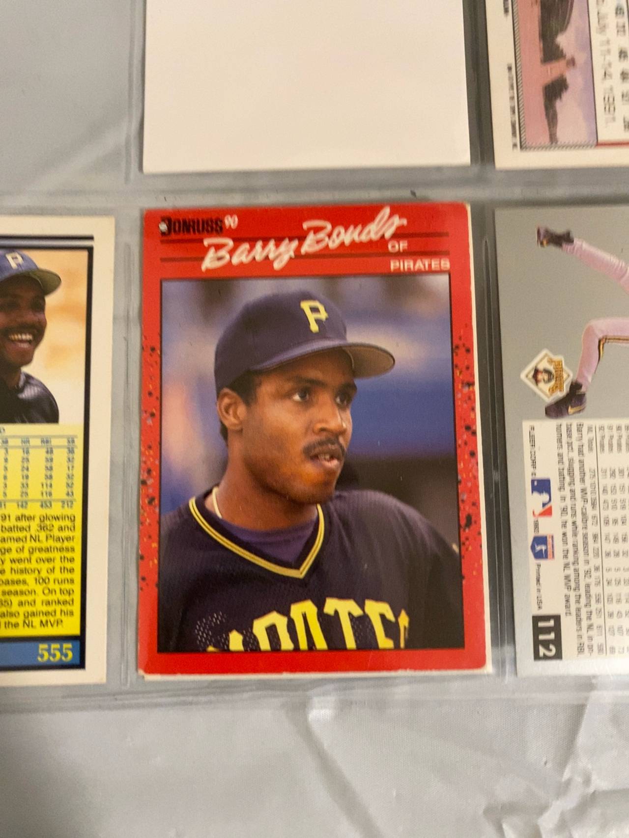 Barry Bonds 1990 Donruss #126 Error Card