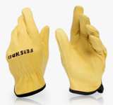 FEISHDEK Kids Size XL Leather Gardening Gloves, Toddler Work Gloves 8-12 Years - Image 1