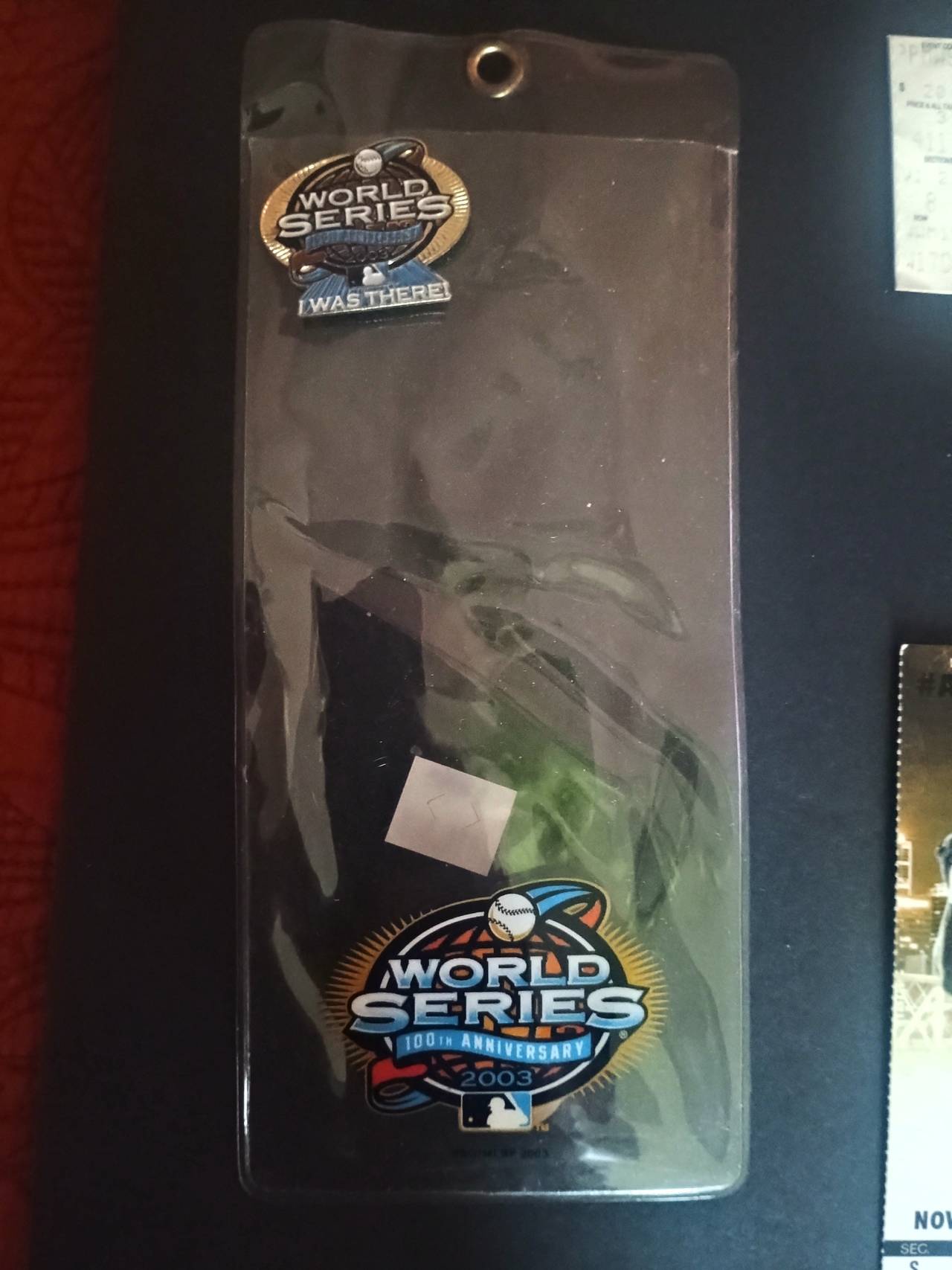 2003 World Series 100th Anniversary Ticket Holder and Pin