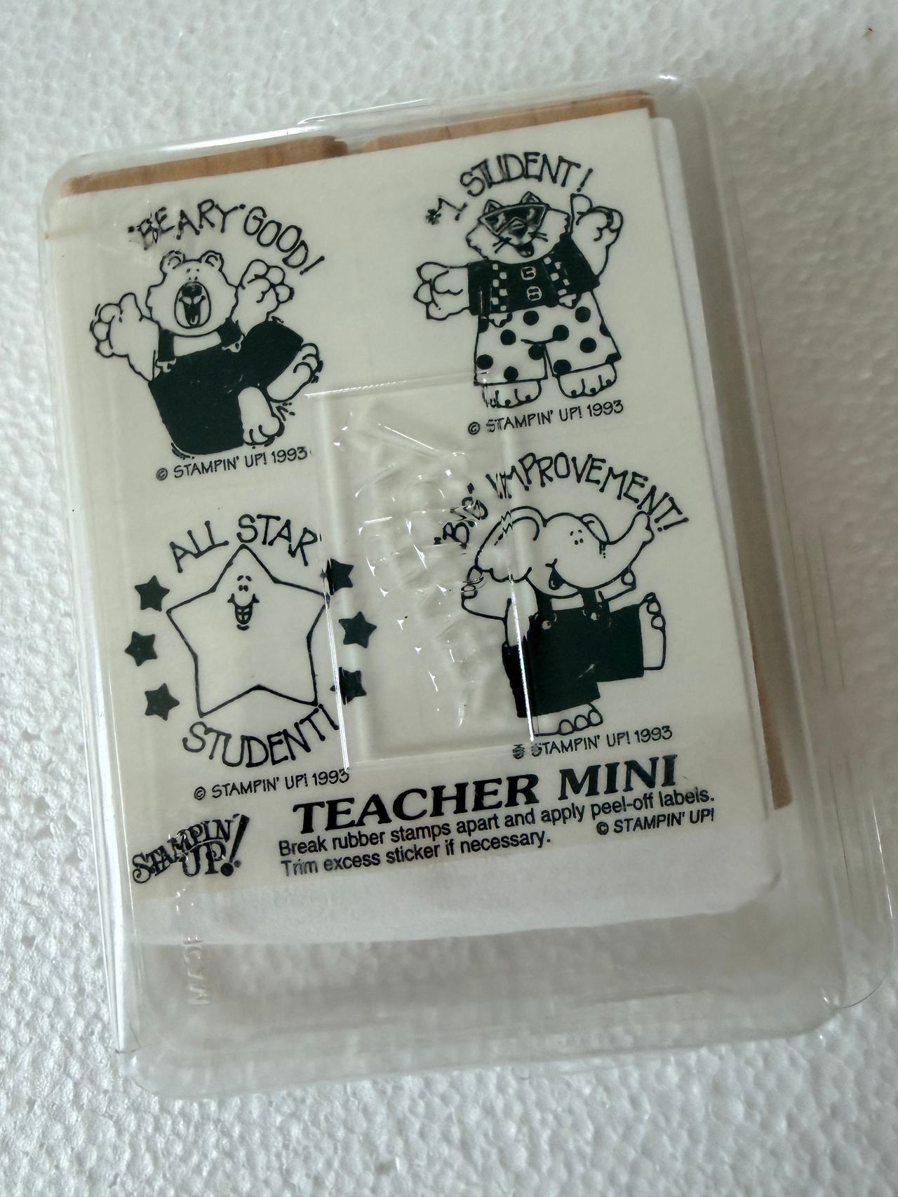 Stampin' Up! Teacher Mini Wood Mount Stamp Set