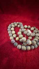 Natural Stone Beaded Necklace with Gold-Tone Spacers - Image 3