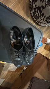 Born Black Leather Wingtip Oxford Heels 10M  - Image 4