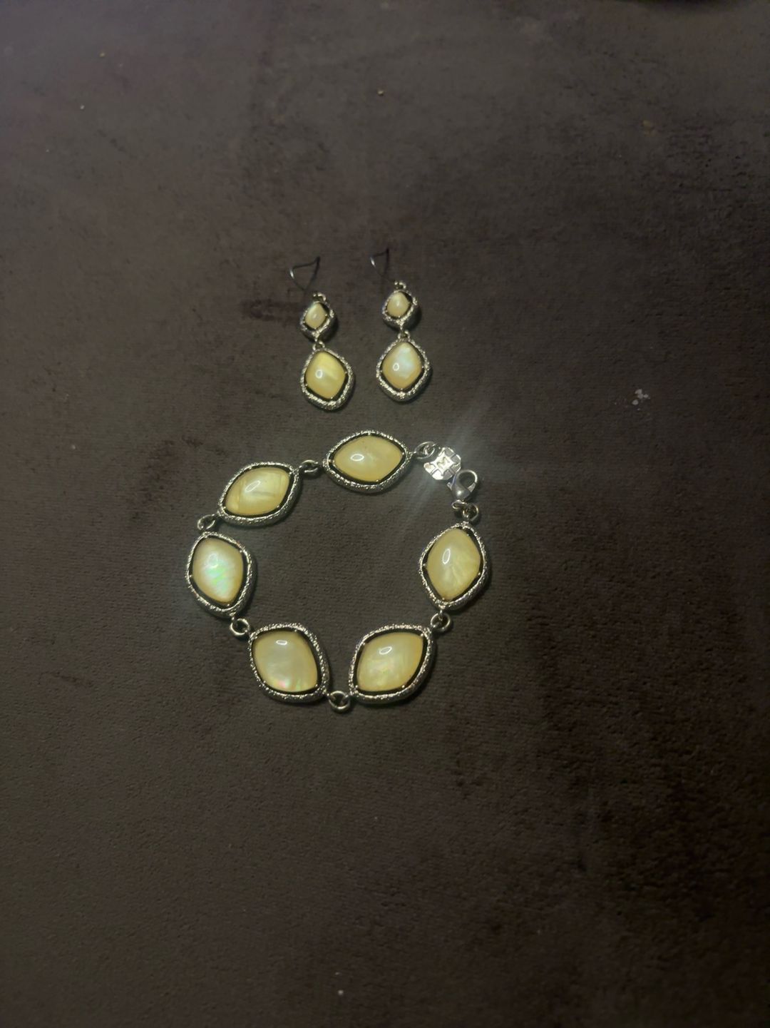 Monet DBLTKE Opal Drop Earrings with Diamond Halo