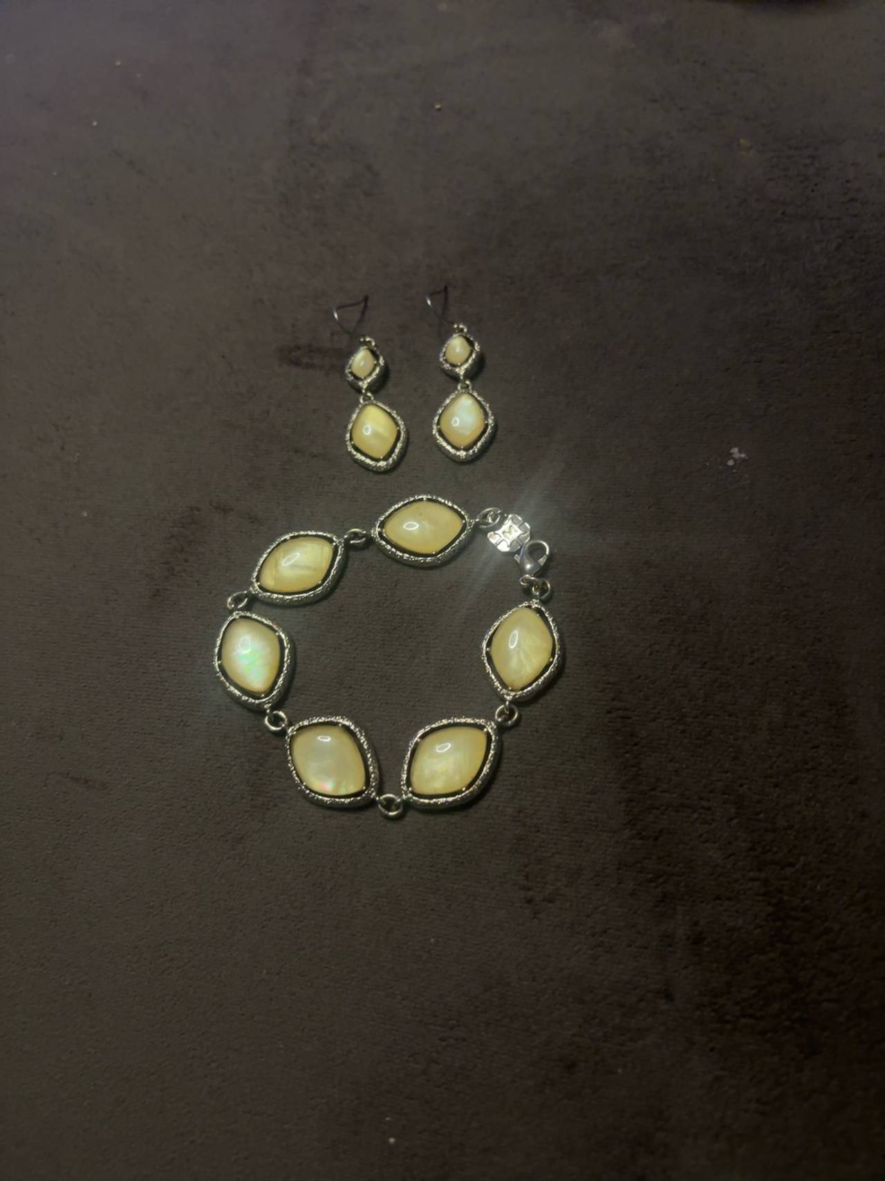 Monet DBLTKE Opal Drop Earrings with Diamond Halo