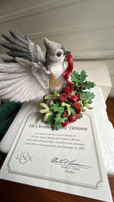 New Lenox 1999 Christmas Tufted Titmouse Figurine original certificate - Image 7