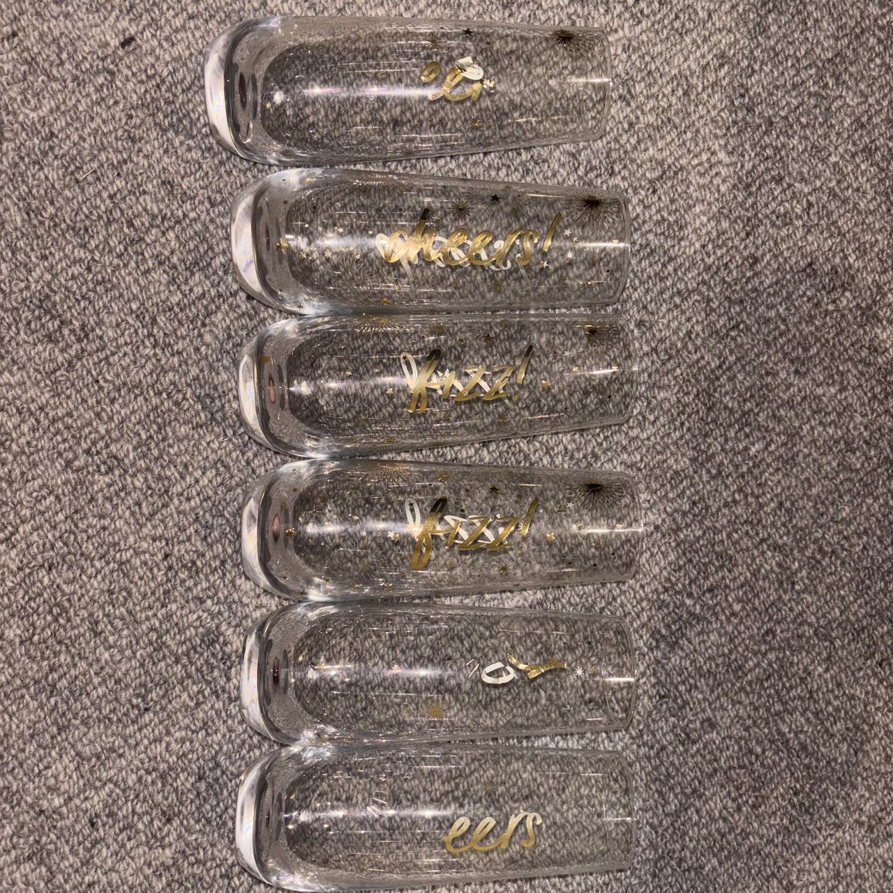 Champagne Flutes with Gold Script