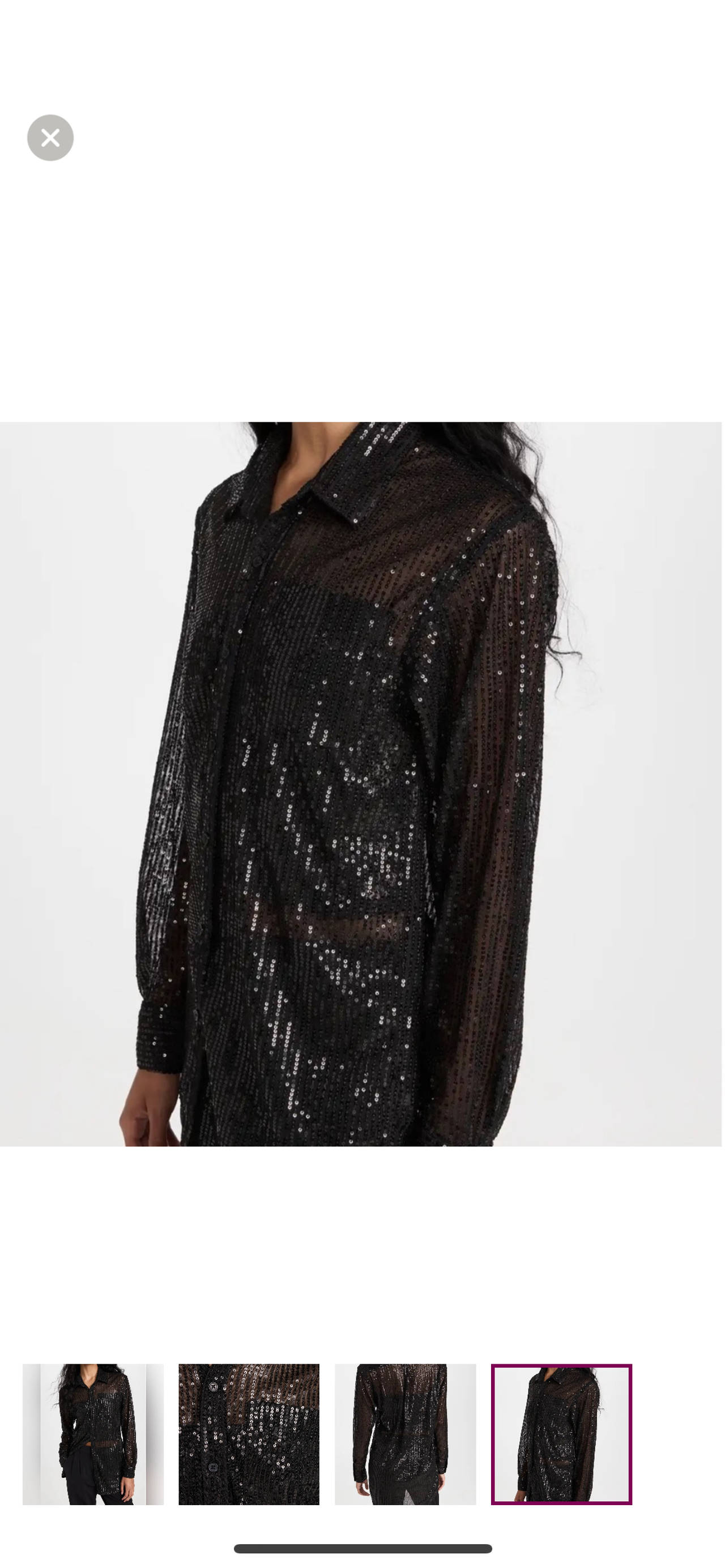Torrid Black Sequin Button-Up Shirt