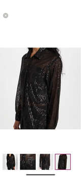 Torrid Black Sequin Button-Up Shirt - Image 1