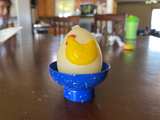 Vintage Hand Painted Egg Candle with Chicken and Stand - Image 1