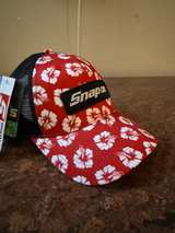 Snap-on Red Hibiscus Floral Trucker Hat - Image 2