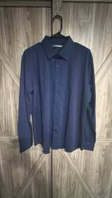 Spaidersilk Navy Blue Performance Dress Shirt Size Large - Image 2