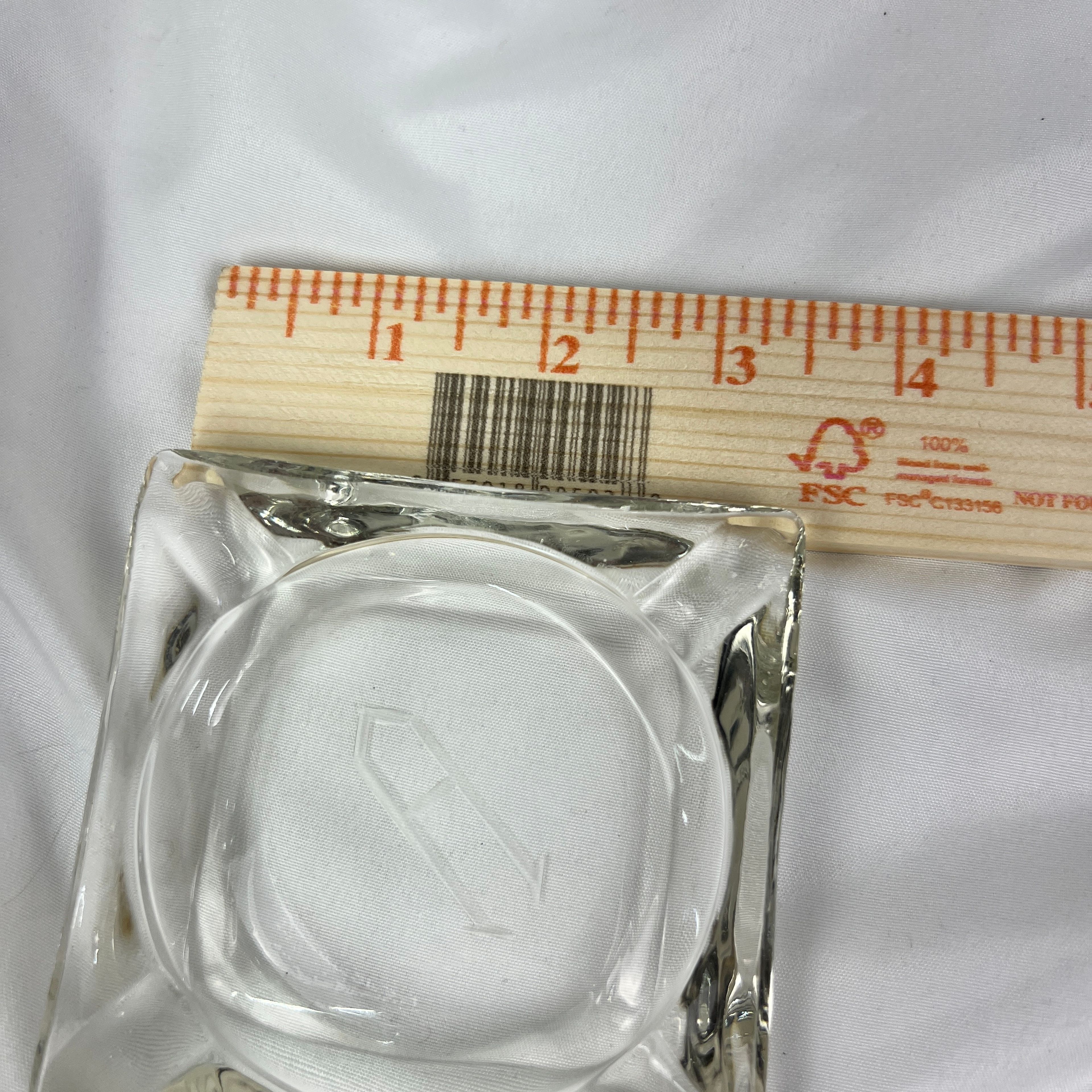 Vintage Clear Glass Ashtray Dish Square Mid Century Modern Minimalist Decor - Image 3