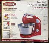 Euro-Pro Two Motor 10 Speed Pro Mixer with Rotating Bowl - Image 4