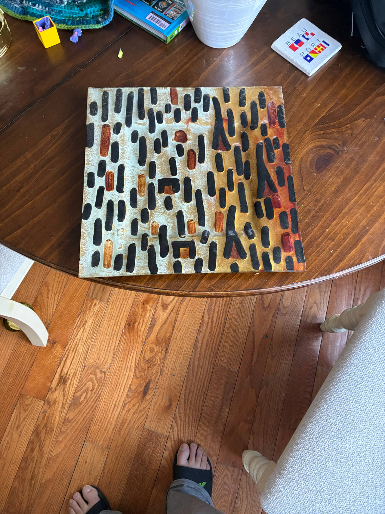 Abstract Geometric Square Serving Dish