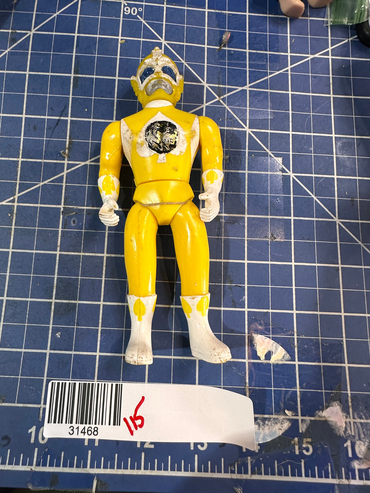 MIGHTY RANGERS Yellow TIGER Ranger poseable action figure (Power Rangers KO) 115