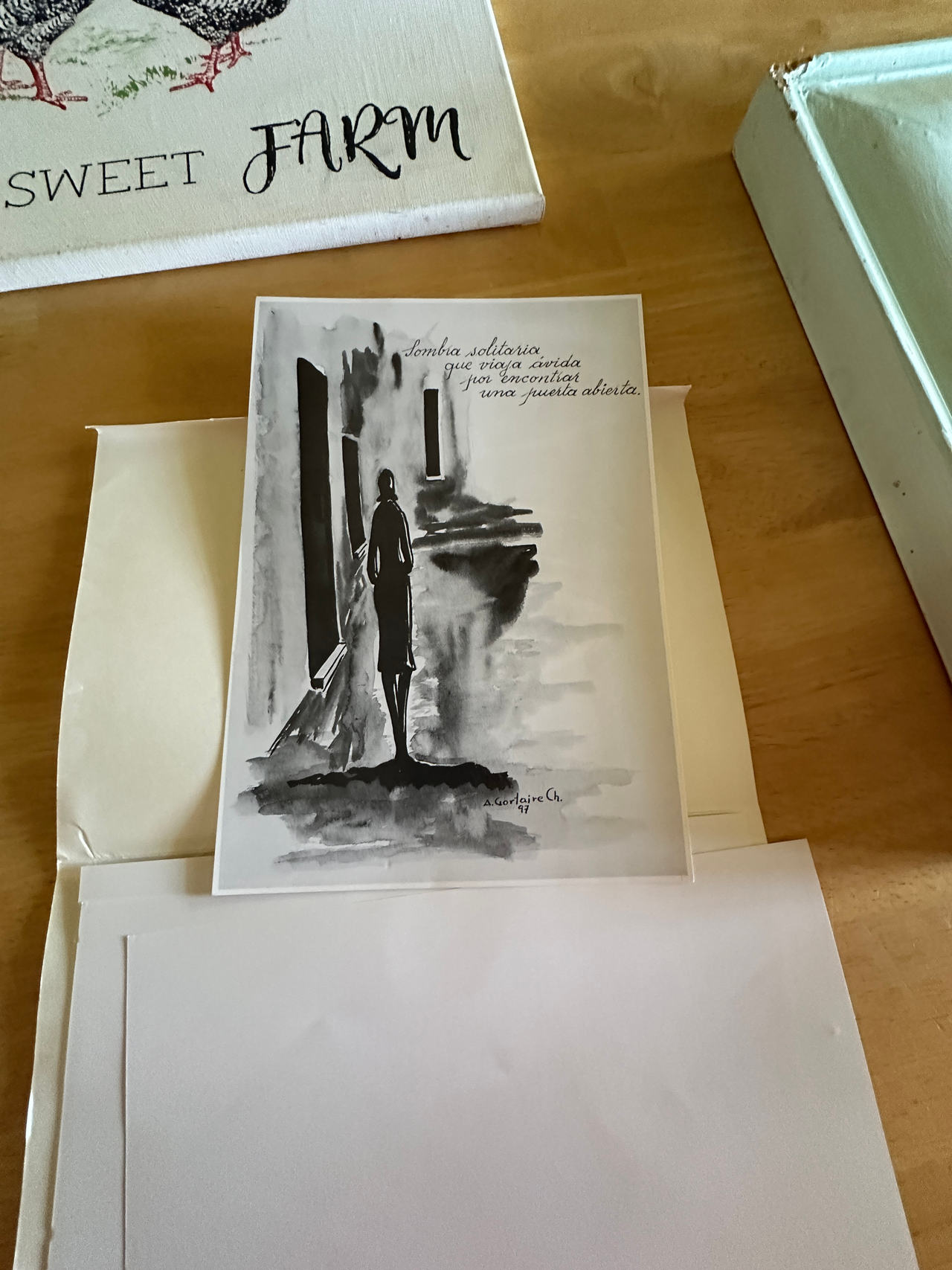 Black and White Watercolor Art Print