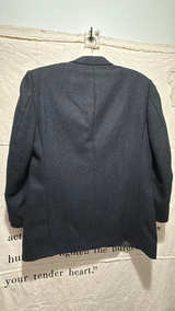 Monsieur Givenchy Navy Houndstooth Wool Blazer Sport Coat: 38 S - Image 5