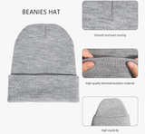 Gelante 3-Pack Dark Gray Men Women Warm Knit Cuffed Plain Beanie Hat - Image 3