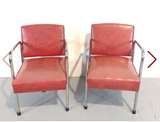 Jeffco Inc Mid-Century Modern Orange Vinyl Chair - Image 5