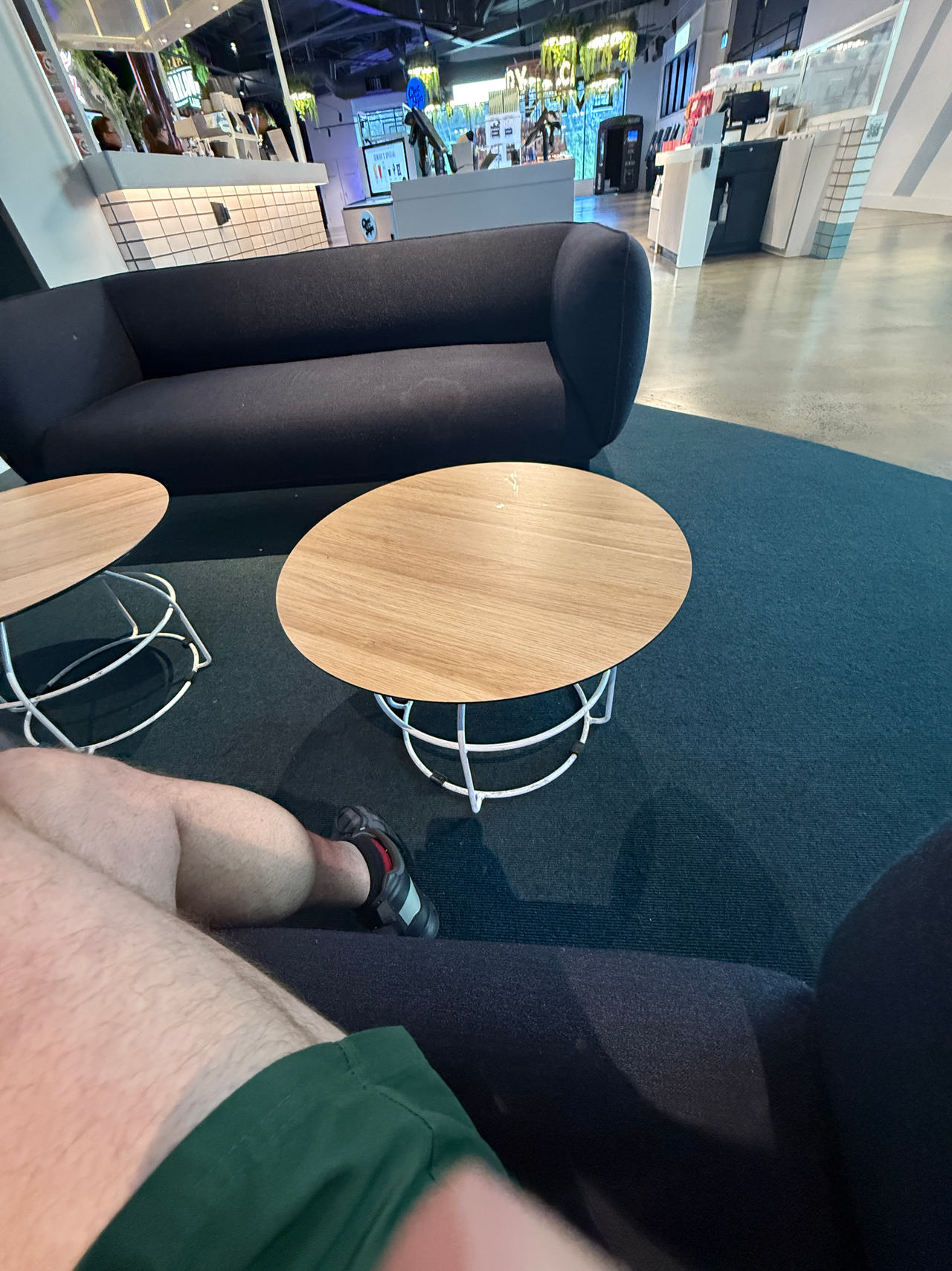 Round Coffee Table with Metal Base