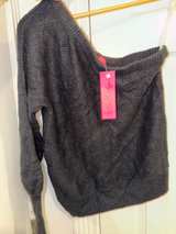 Lilly Pulitzer Maura Knit Sweater Black One-Shoulder XS - Image 1