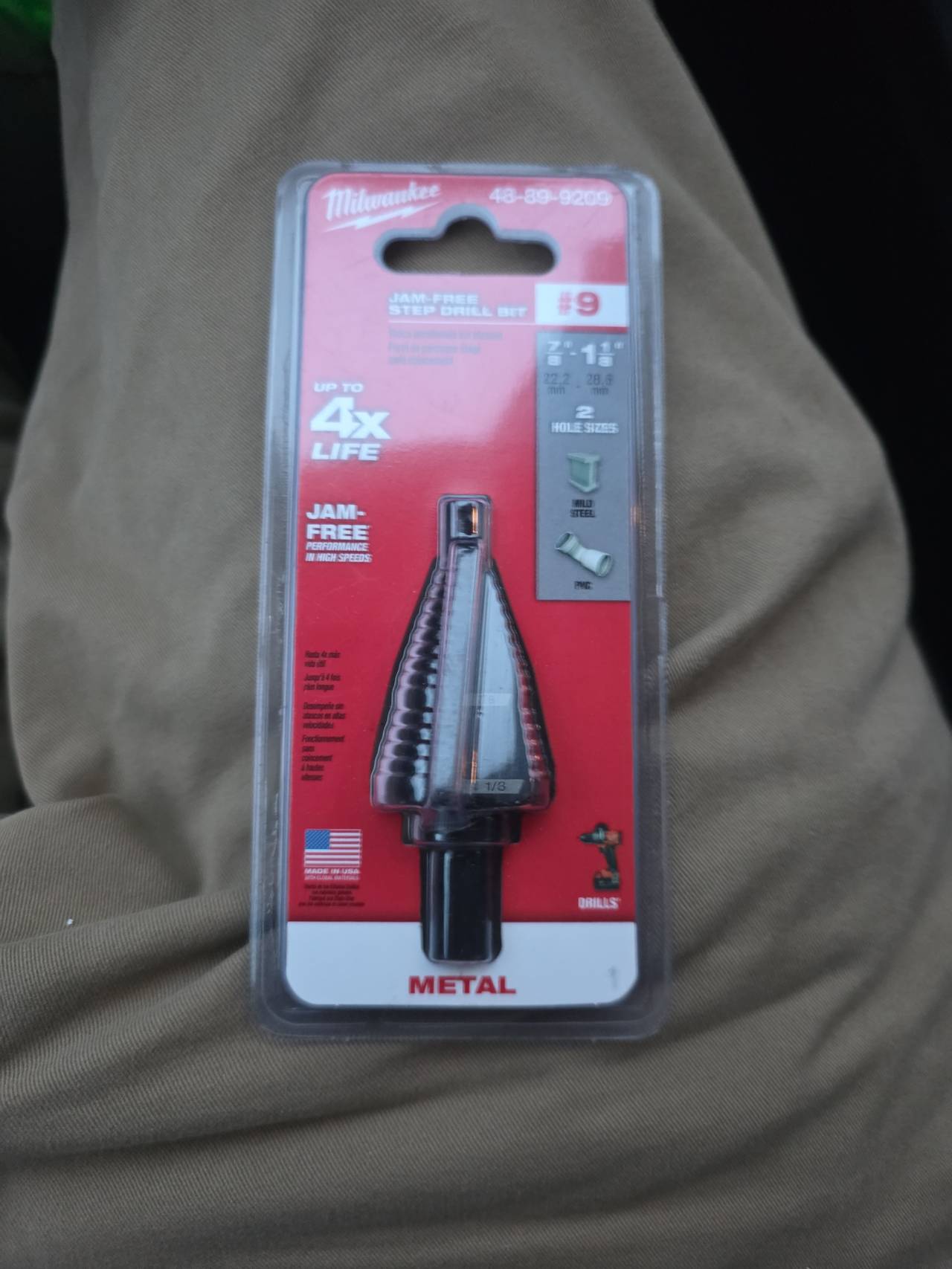 Milwaukee 48-89-9209 #9 Jam-Free Step Drill Bit