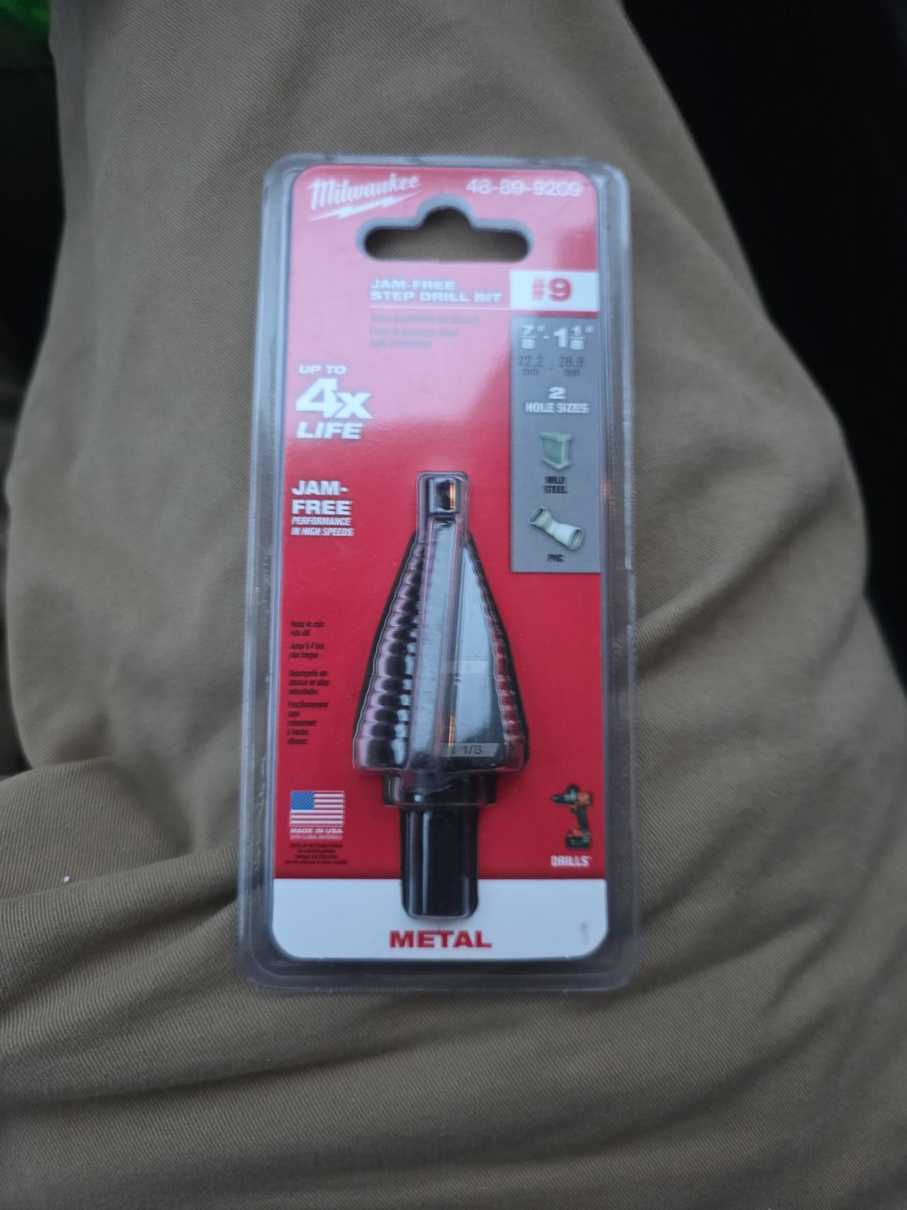 Milwaukee 48-89-9209 #9 Jam-Free Step Drill Bit