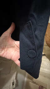 Twinkle Black Wool dress with Open rabbit fur Vest - Image 6