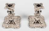 Vintage Silver Plated Repousse Candlesticks Pair - Image 3