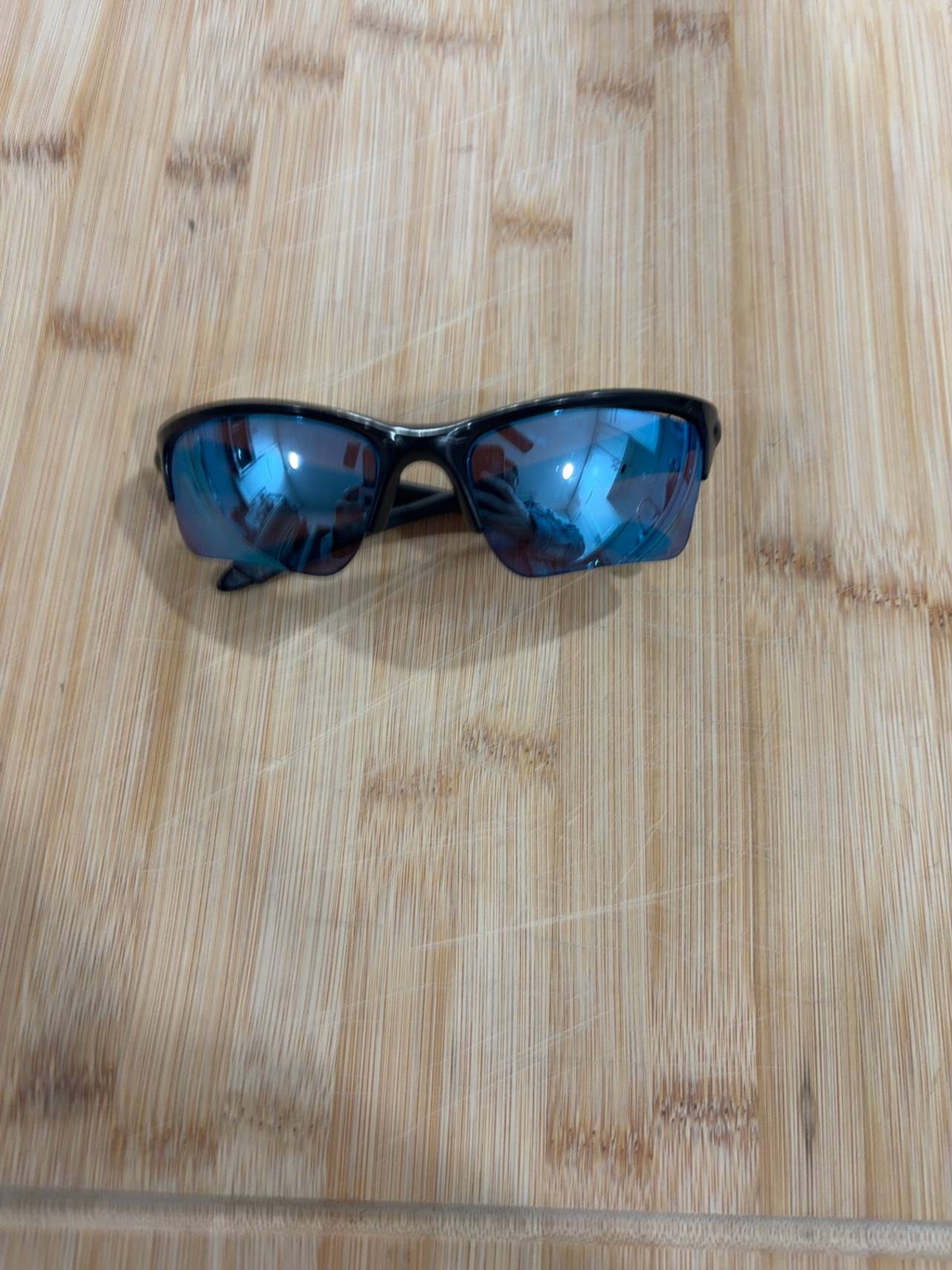 Oakley half jacket Black/Blue Mirror Sunglasses