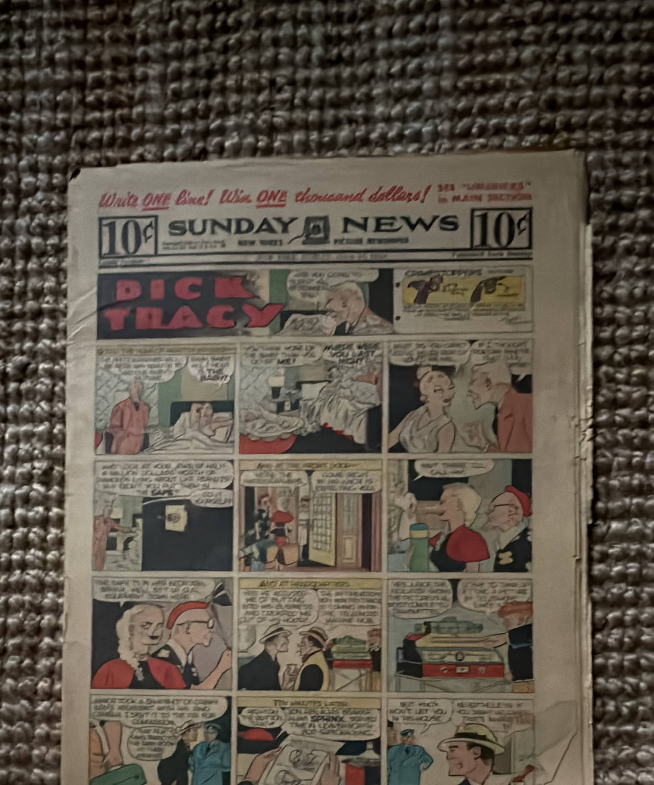 Vintage New York Sunday News Dick Tracy Comic Section June 24 1951