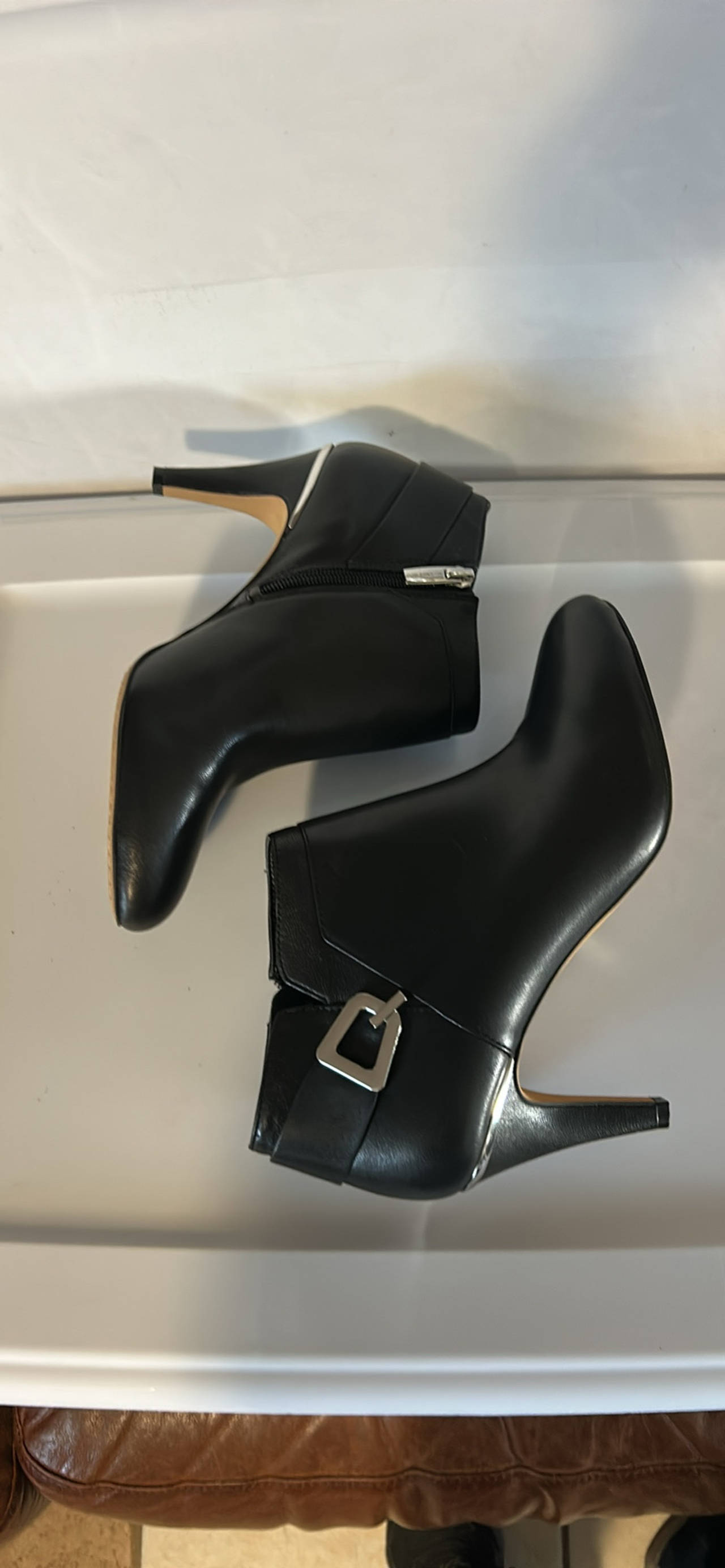 Vince Camuto Black Leather Ankle Boots