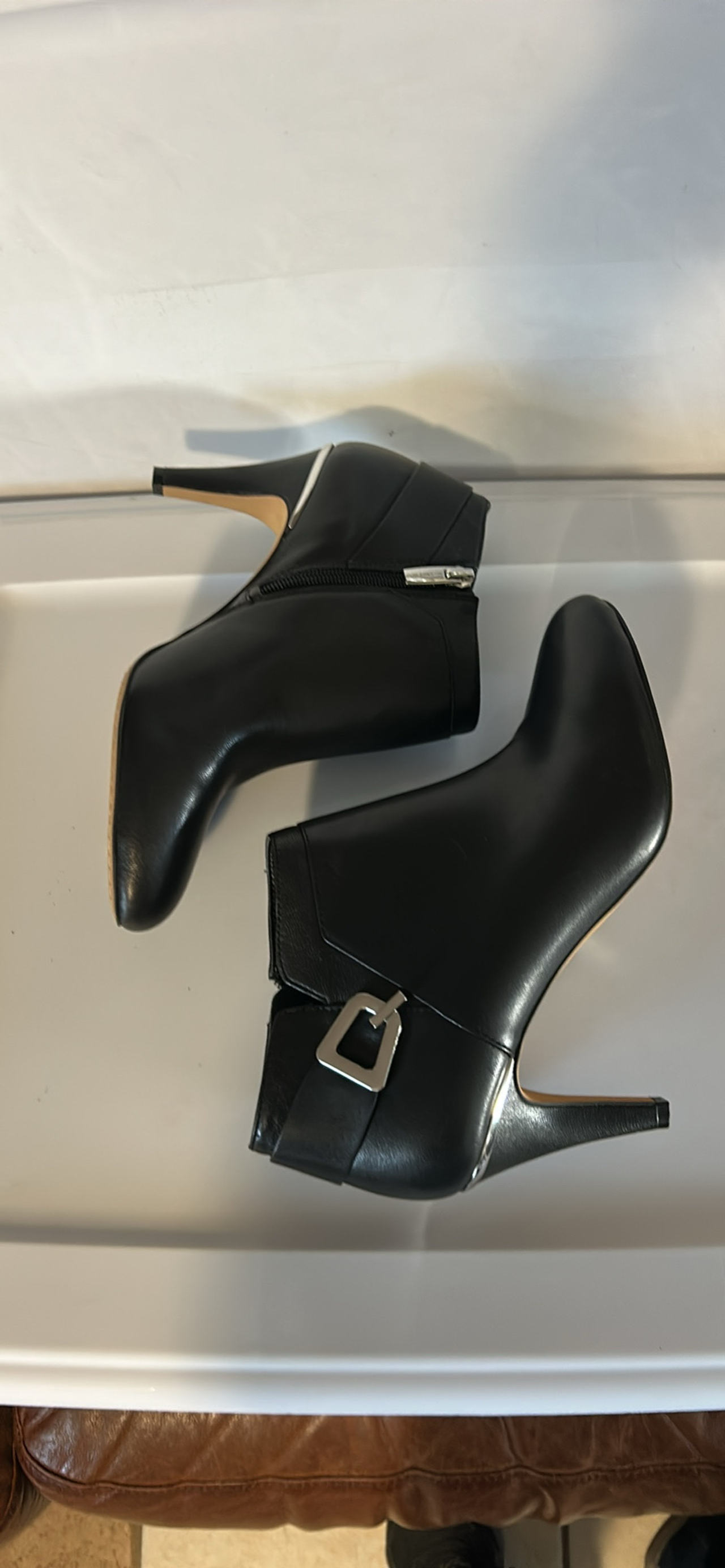 Vince Camuto Black Leather Ankle Boots