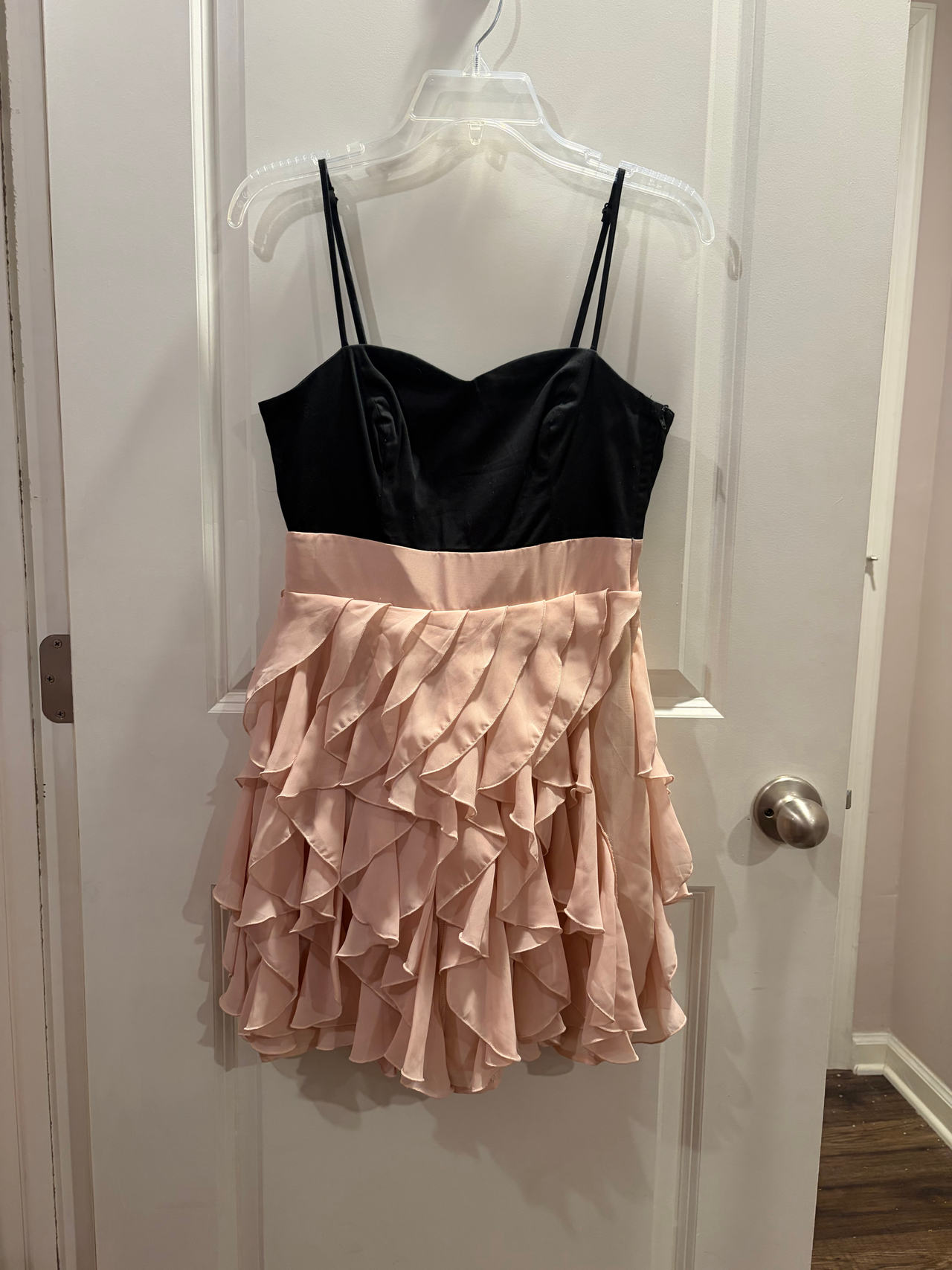 Two-Tone Ruffle Mini Dress
