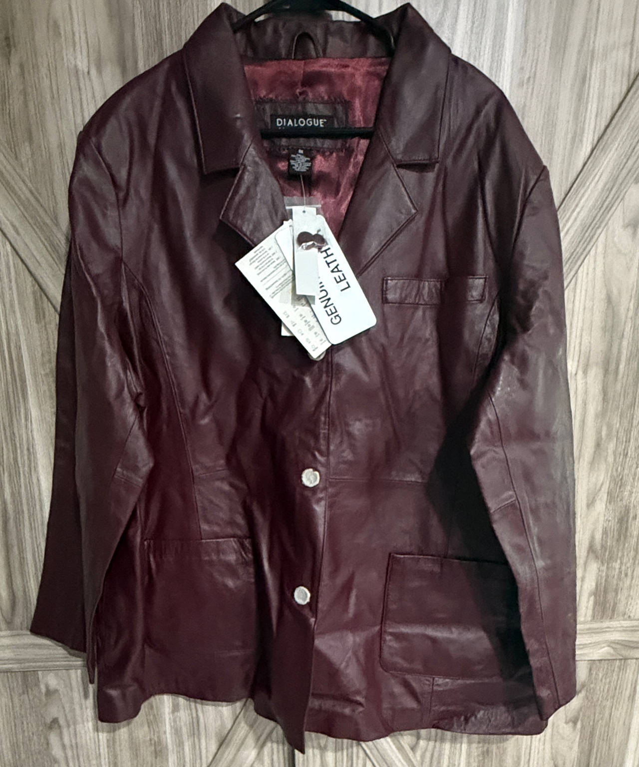 NWT Dialogue Genuine Leather Blazer Jacket size 3X