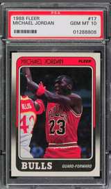 1988 Fleer Michael Jordan #17 PSA 10 Gem Mint - Image 2