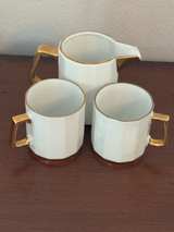 Ernest Sohn Octagon Creamer White with Brass Accents - Image 1