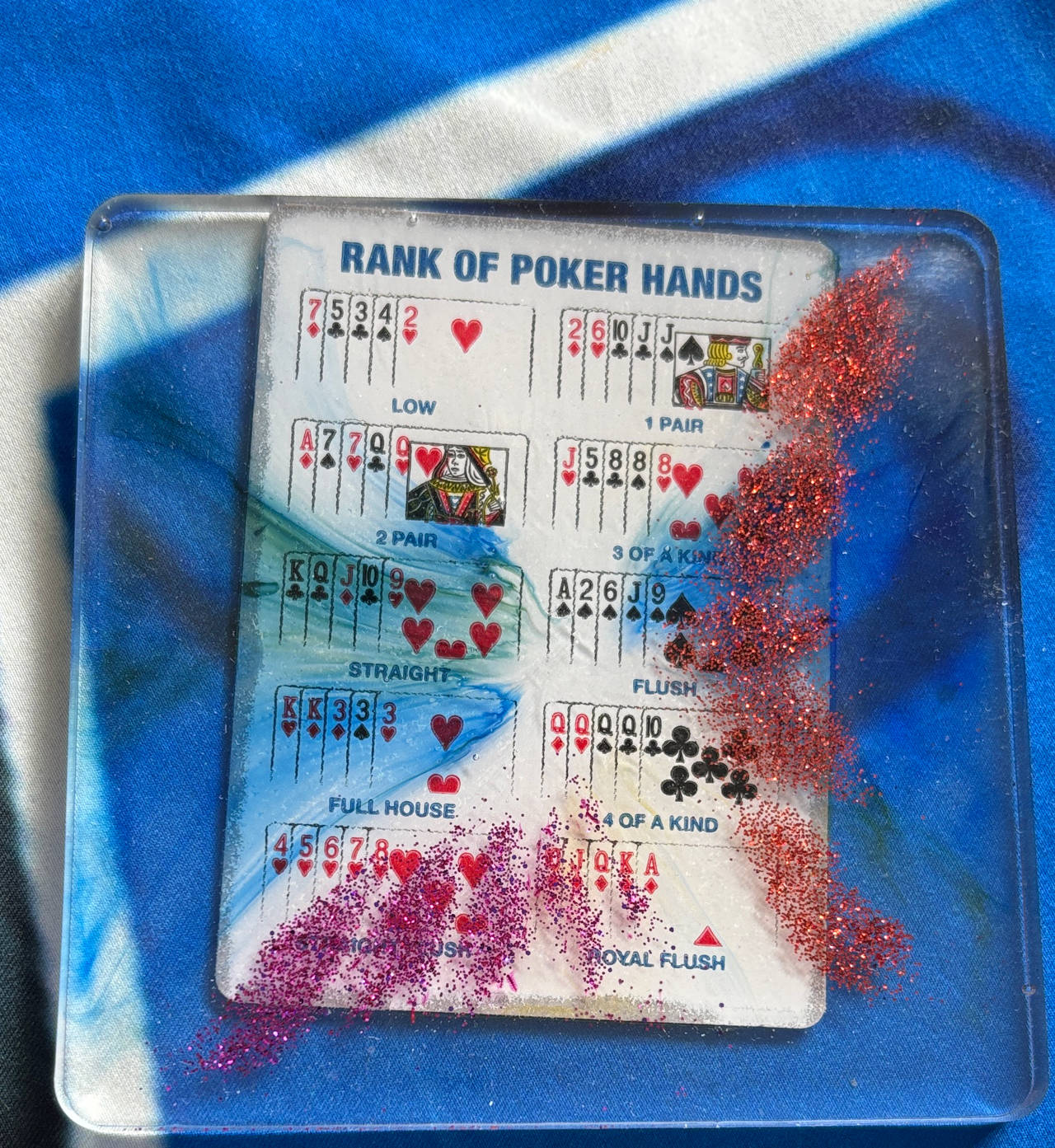 Handmade Resin Poker Hand Coaster