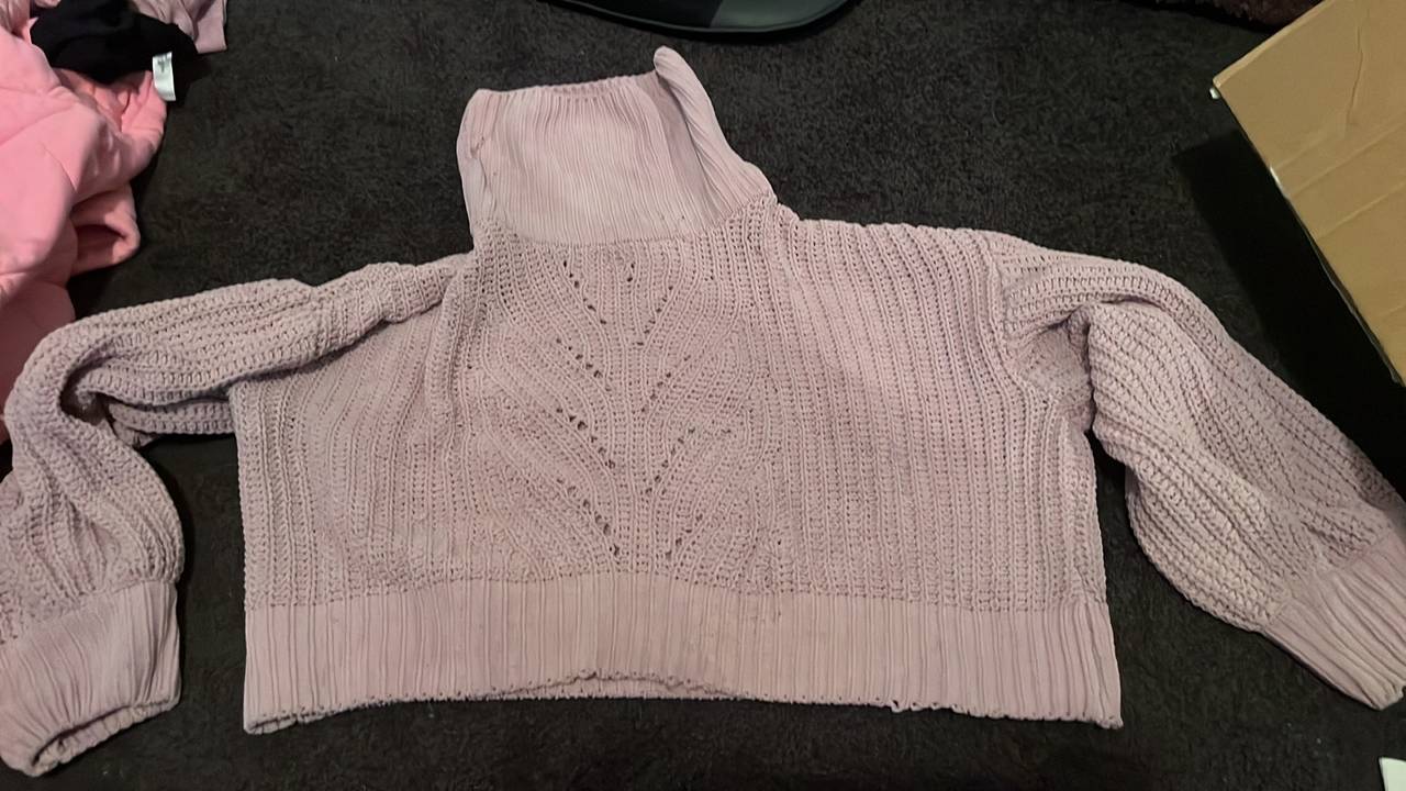 Cropped Knit Turtleneck Sweater