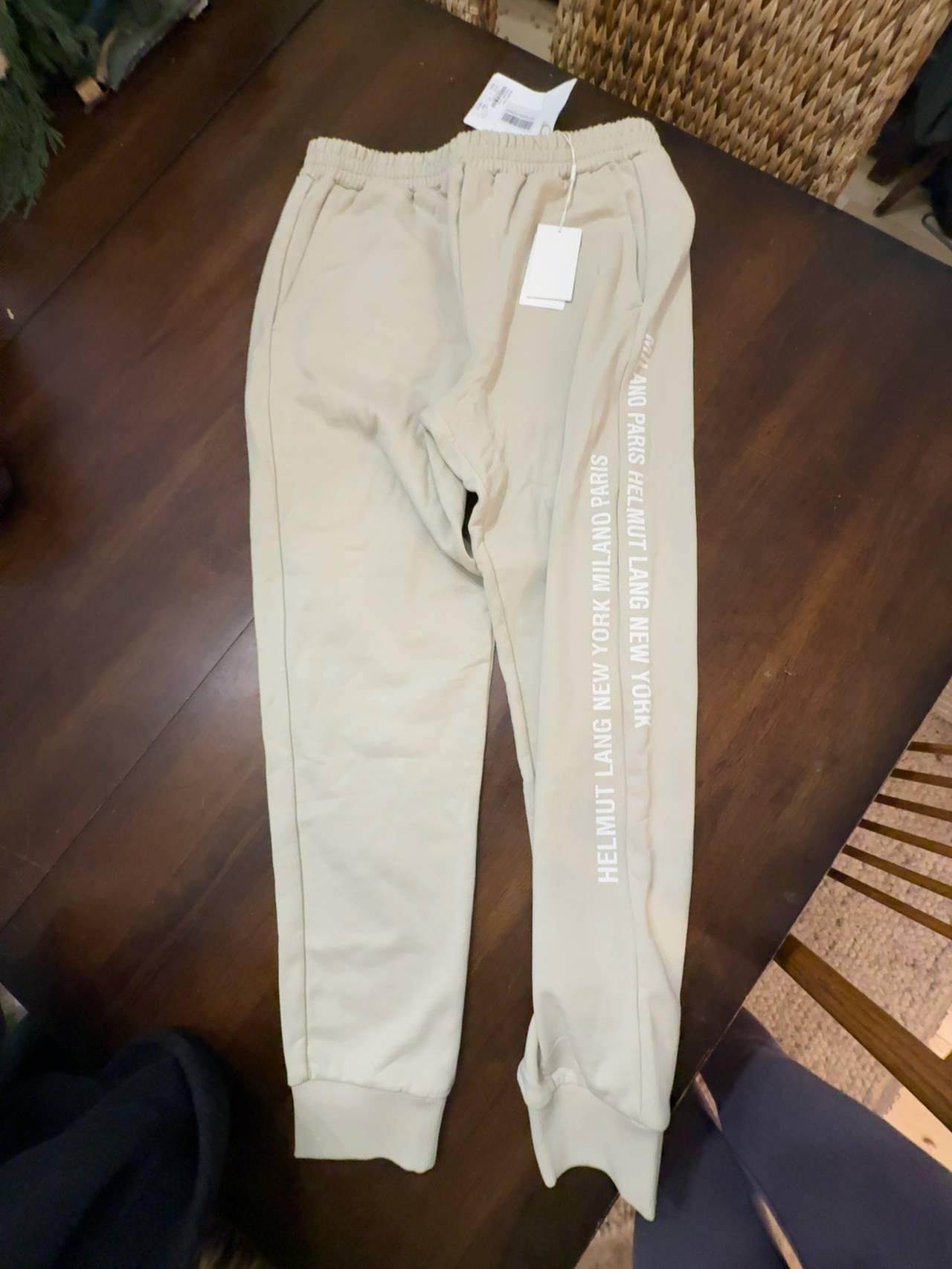NWT Helmut Lang Box Logo terry Jogger Mist size L